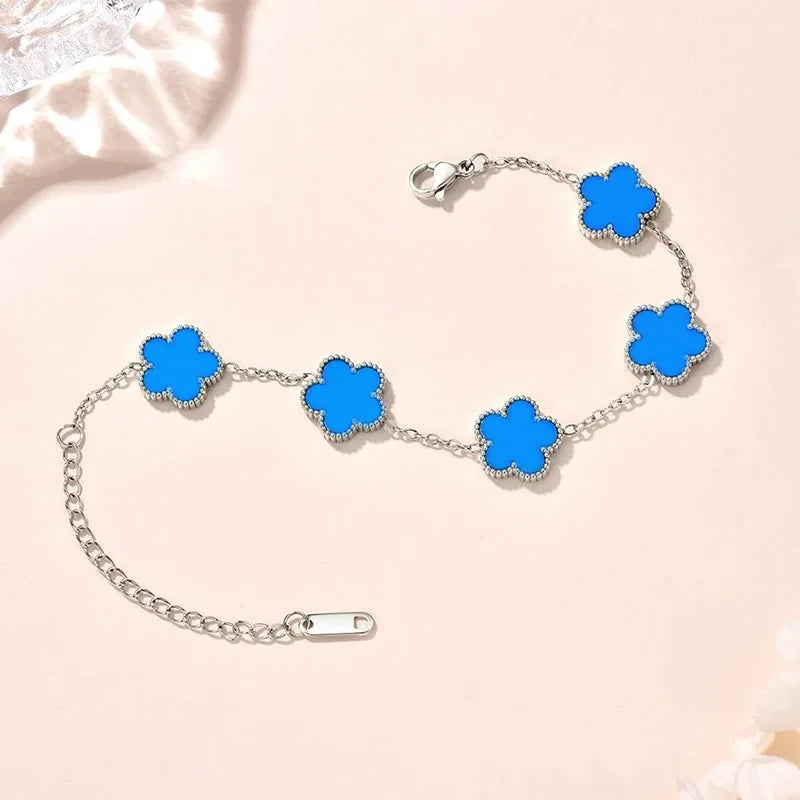 Double Sided Clover Charm Bracelet