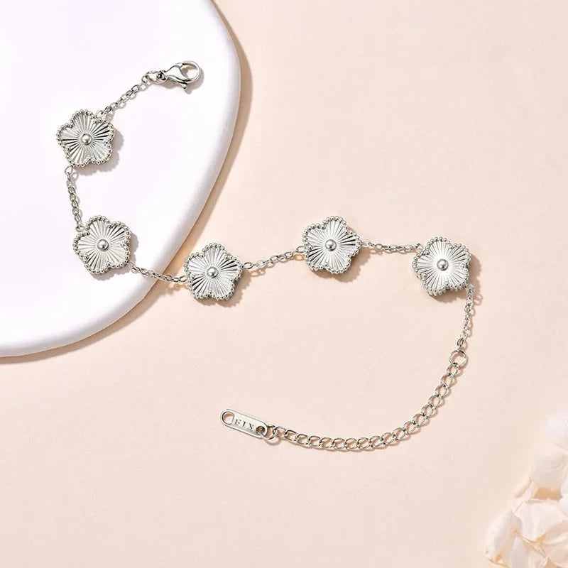 Double Sided Clover Charm Bracelet