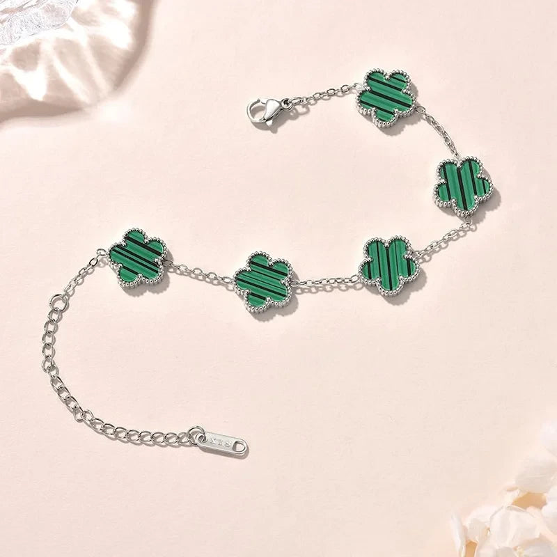 Double Sided Clover Charm Bracelet