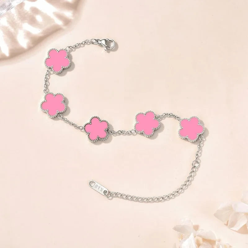 Double Sided Clover Charm Bracelet