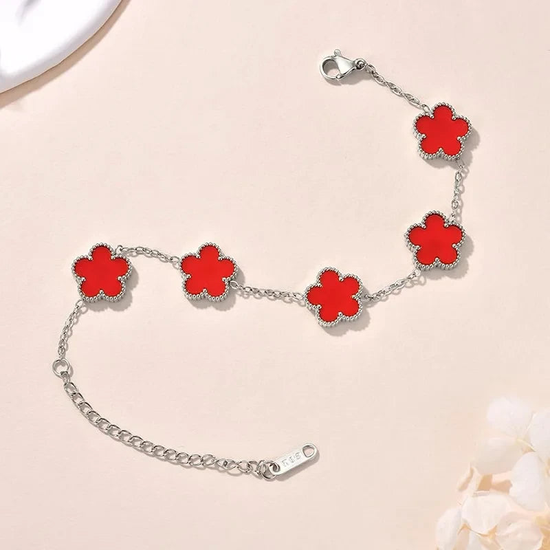 Double Sided Clover Charm Bracelet