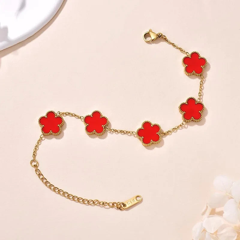 Double Sided Clover Charm Bracelet