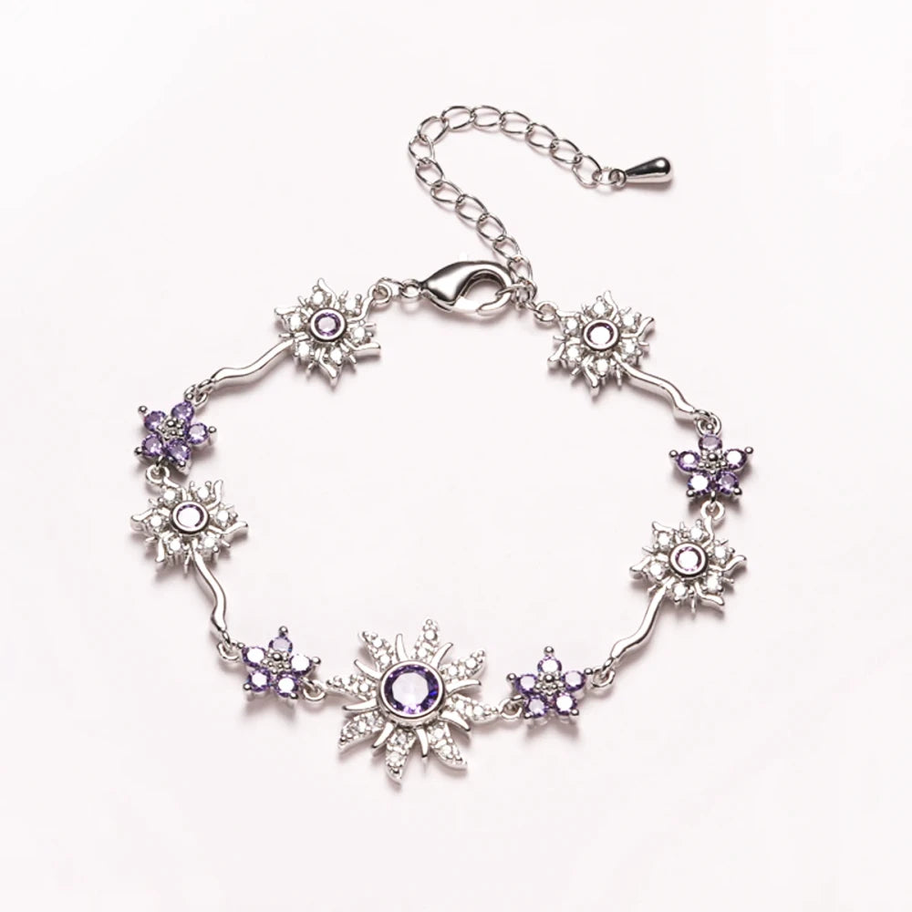 Sunflower Zircon Charm Bracelet