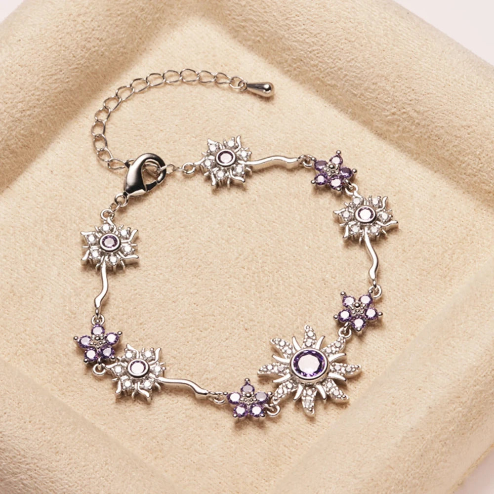 Sunflower Zircon Charm Bracelet