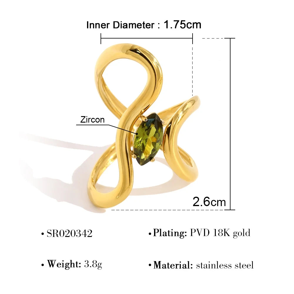 Gold Plated Irregular Crystal Ring