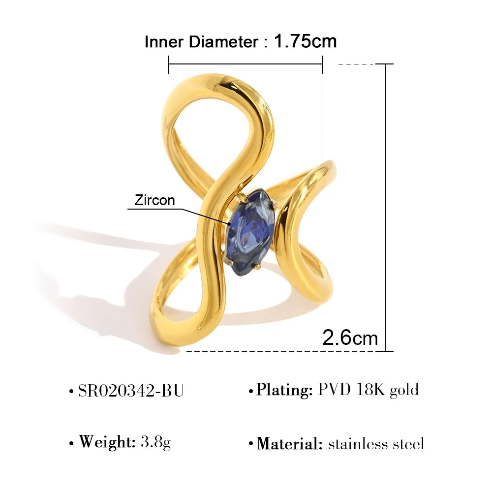 Gold Plated Irregular Crystal Ring