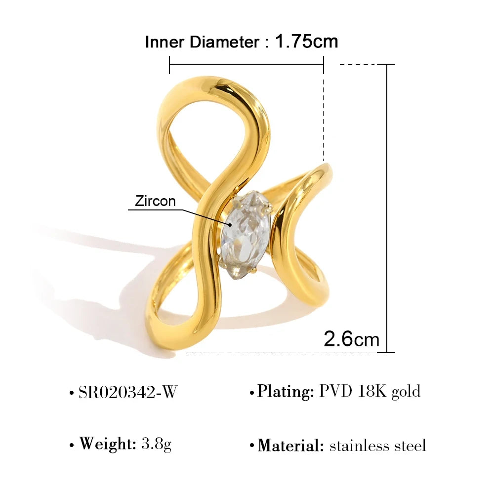 Gold Plated Irregular Crystal Ring
