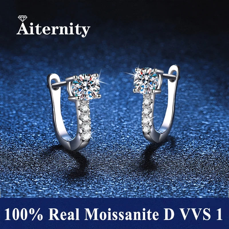 Moissanite Sterling Silver Stud Earrings
