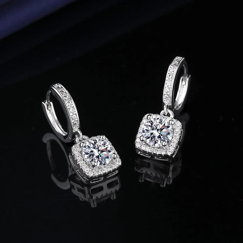 Moissanite Sterling Silver Stud Earrings