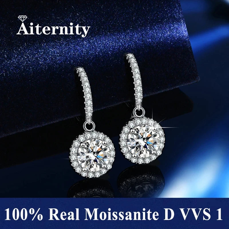 Moissanite Sterling Silver Stud Earrings