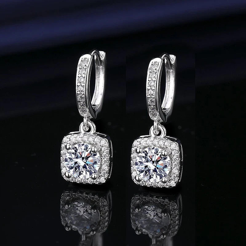 Moissanite Sterling Silver Stud Earrings