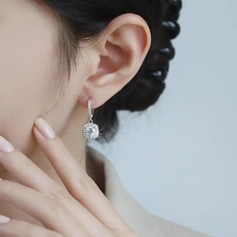 Moissanite Sterling Silver Stud Earrings