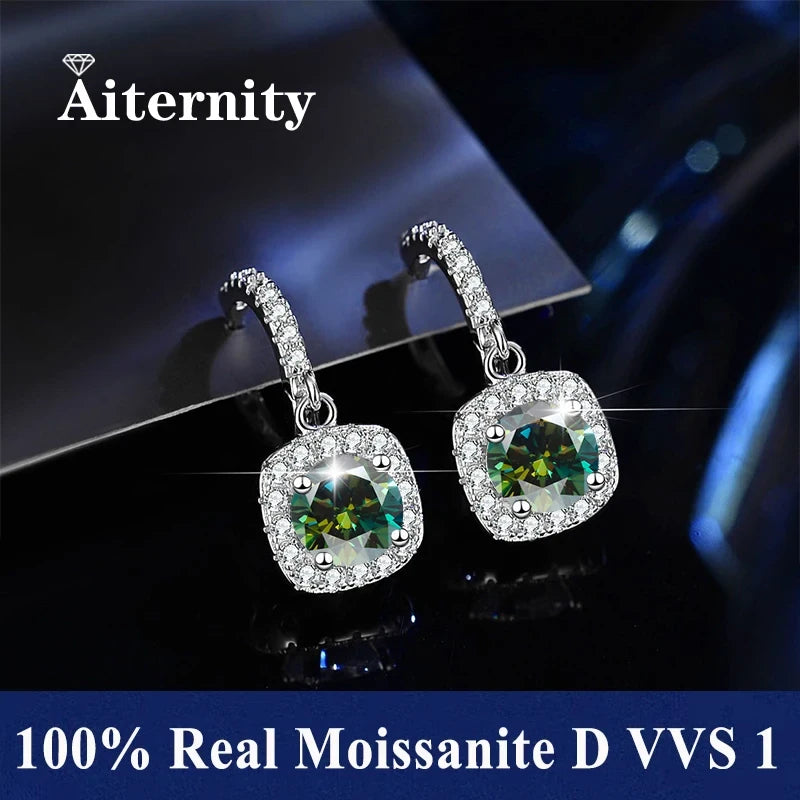 Moissanite Sterling Silver Stud Earrings