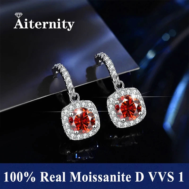 Moissanite Sterling Silver Stud Earrings