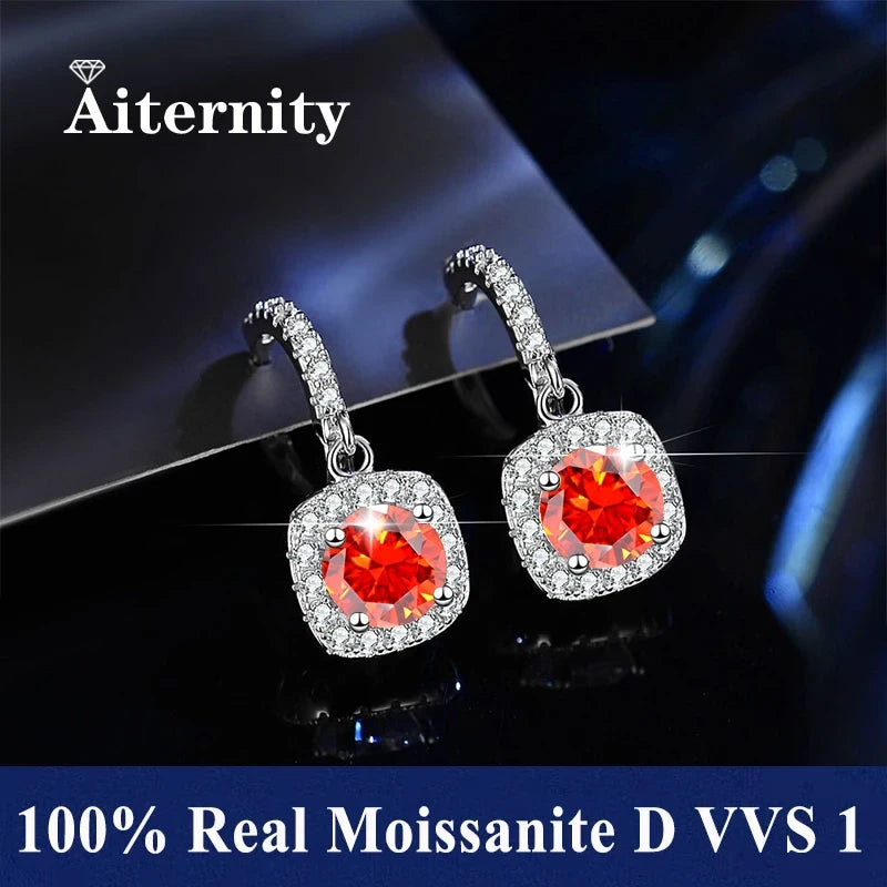 Moissanite Sterling Silver Stud Earrings