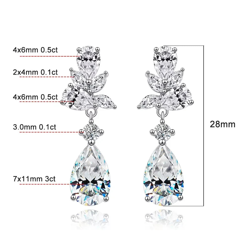 Moissanite Sterling Silver Stud Earrings