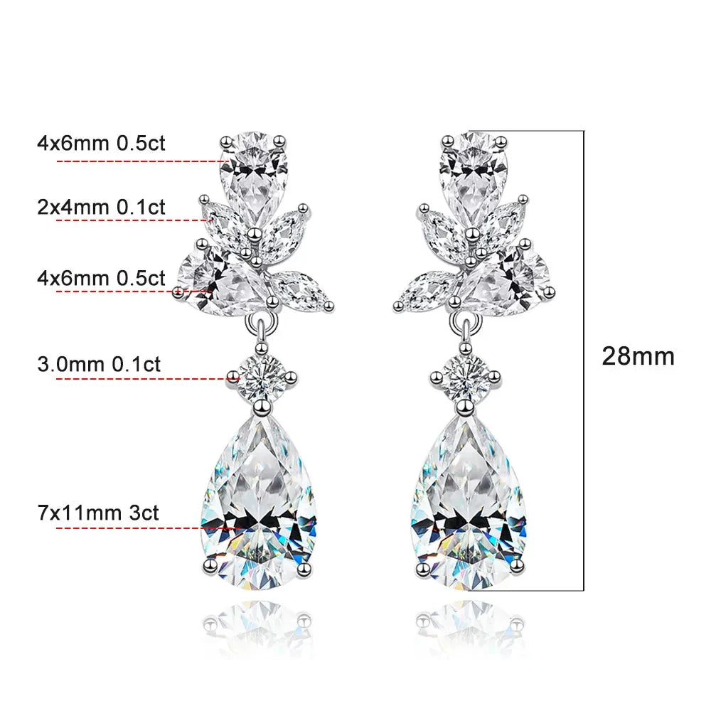 Moissanite Sterling Silver Stud Earrings