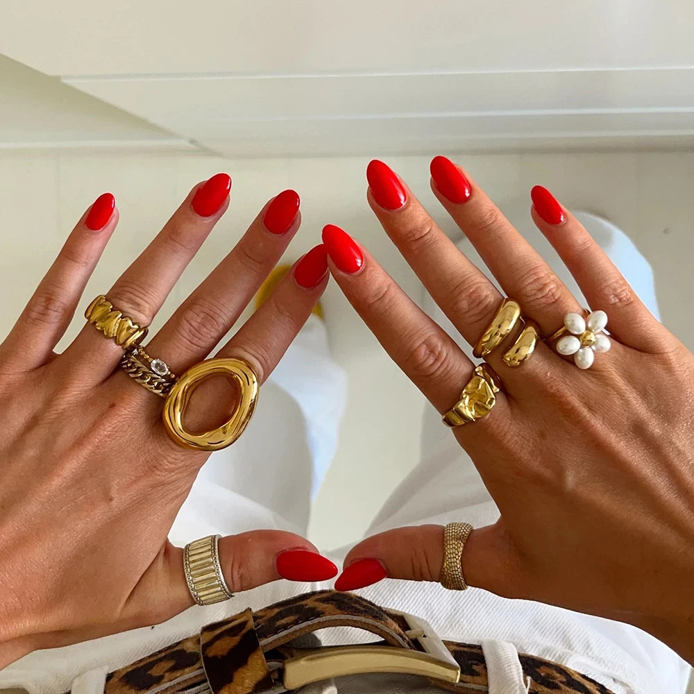Gold Plated Stainless Steel Party Ring