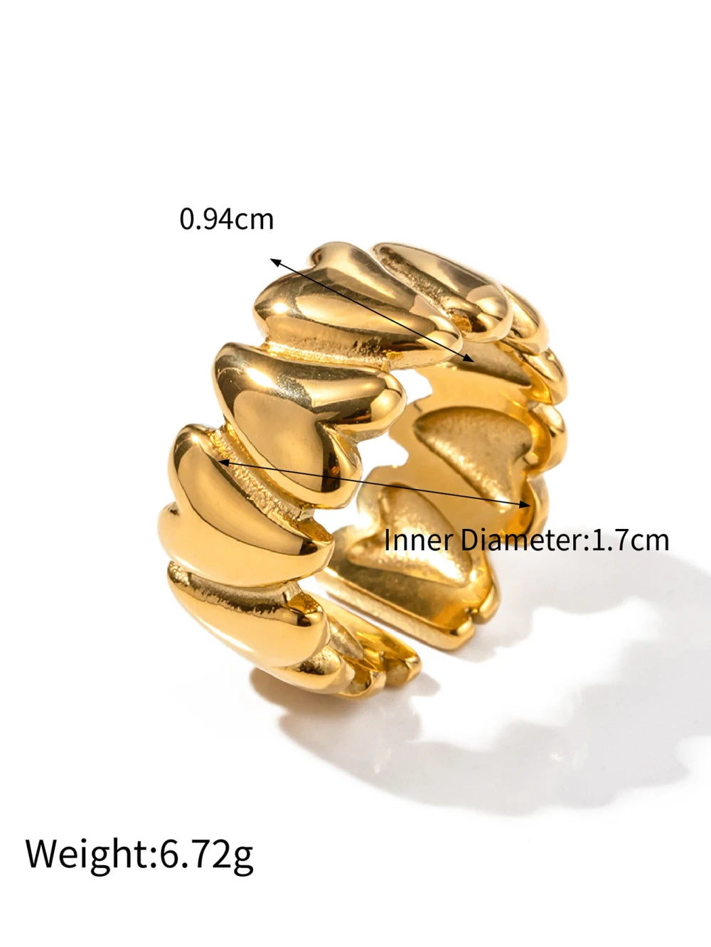 Gold Plated Stainless Steel Party Ring