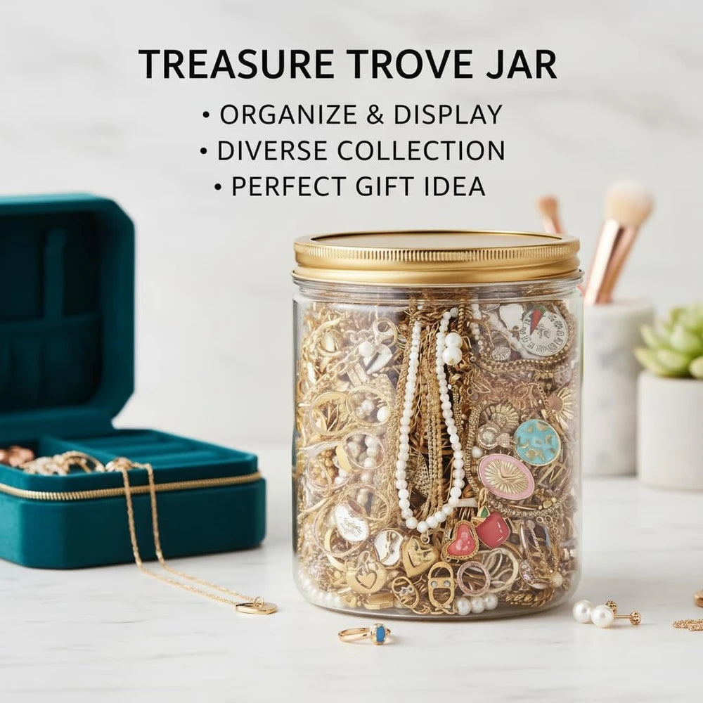 Gold Mystery Jewelry Jar 10 pieces