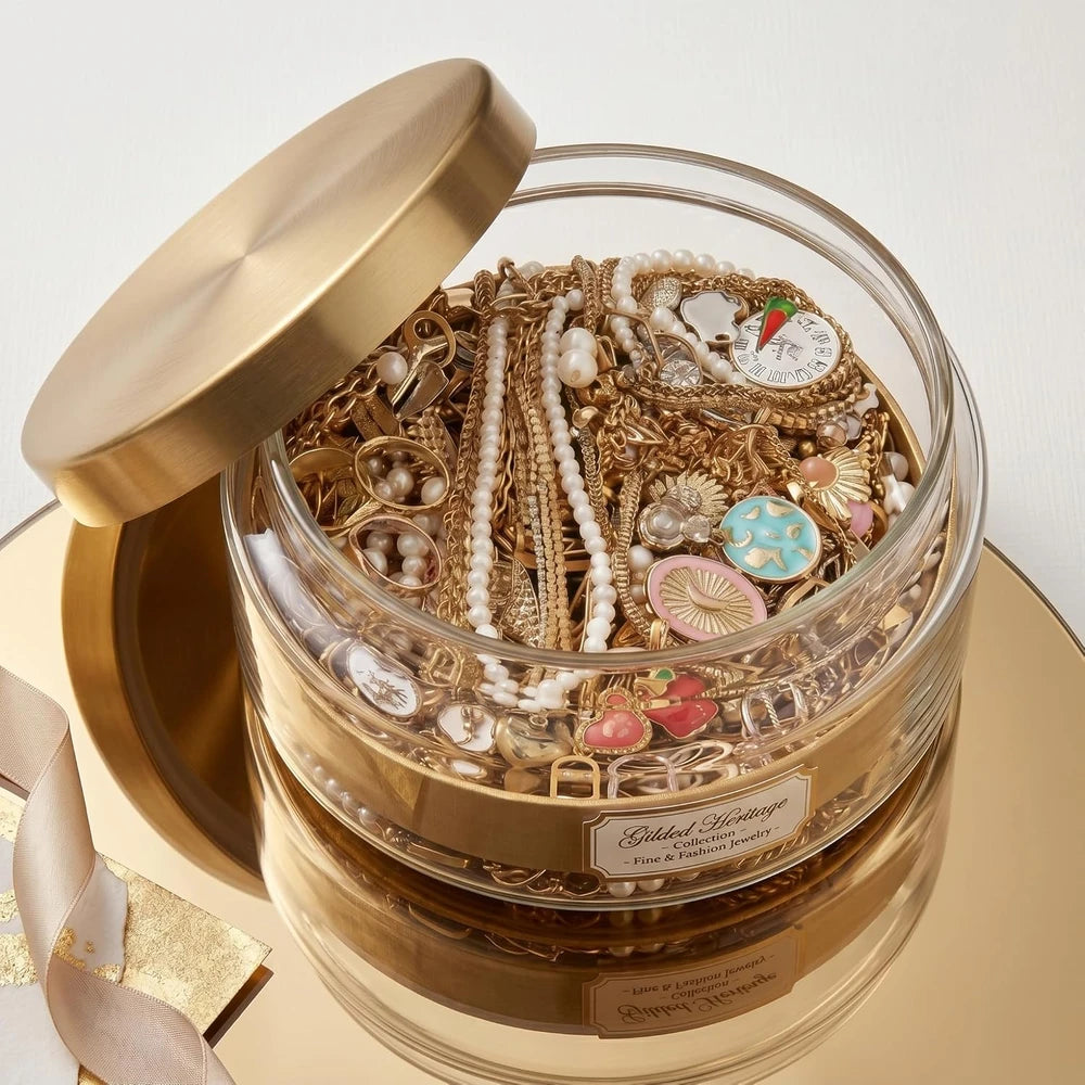 Gold Mystery Jewelry Jar