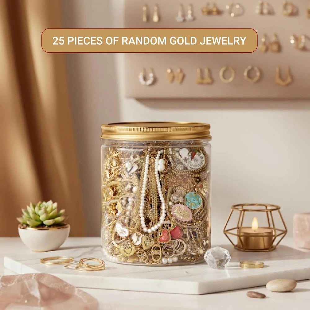 Gold Mystery Jewelry Jar