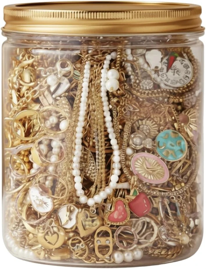 Gold Mystery Jewelry Jar