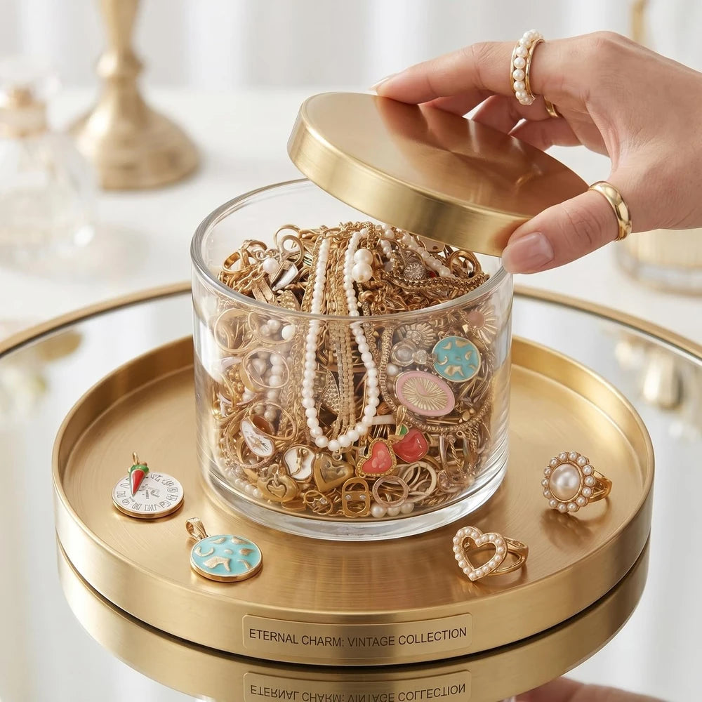 Gold Mystery Jewelry Jar