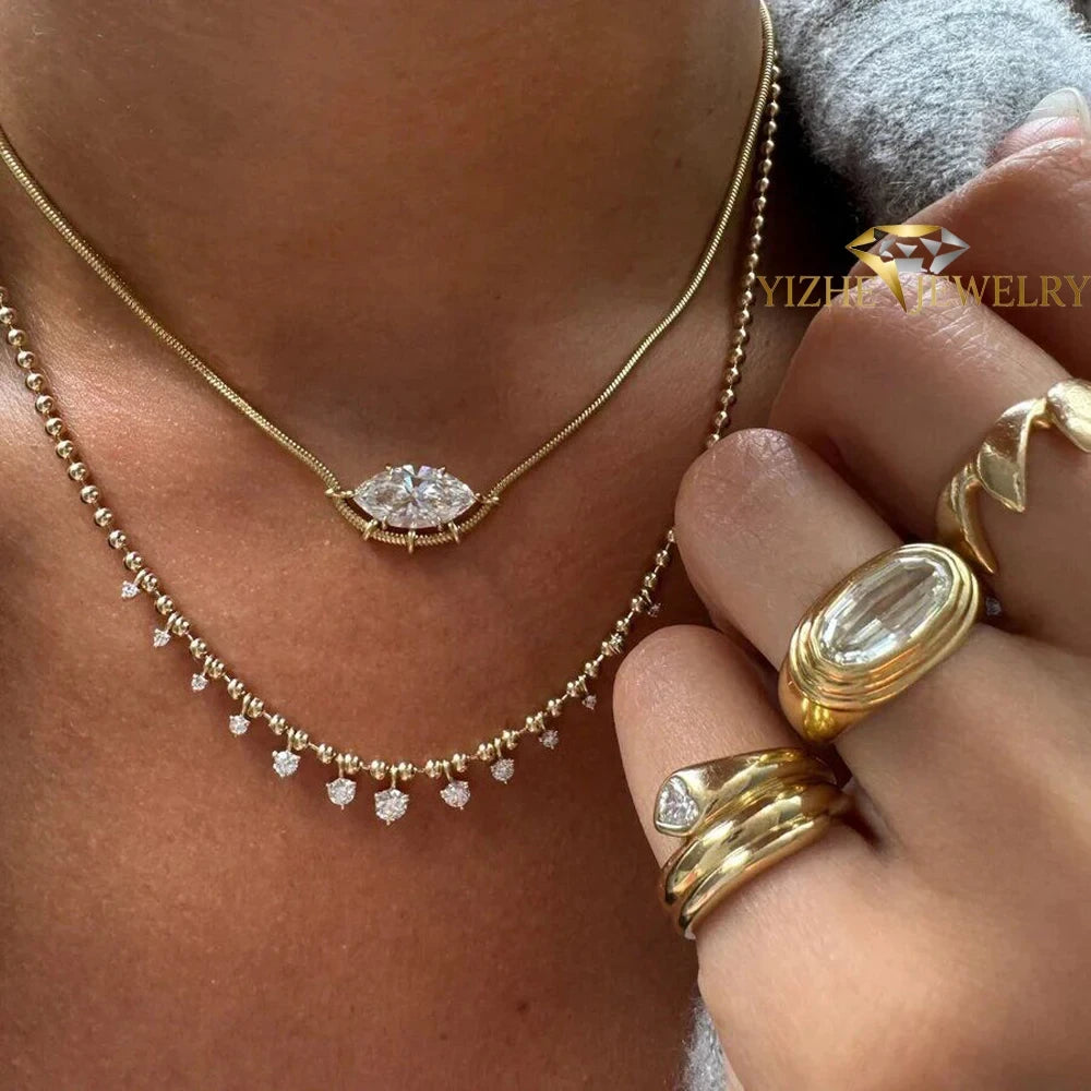 Cubic Zirconia Snake Chain Necklace