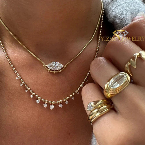 Cubic Zirconia Snake Chain Necklace