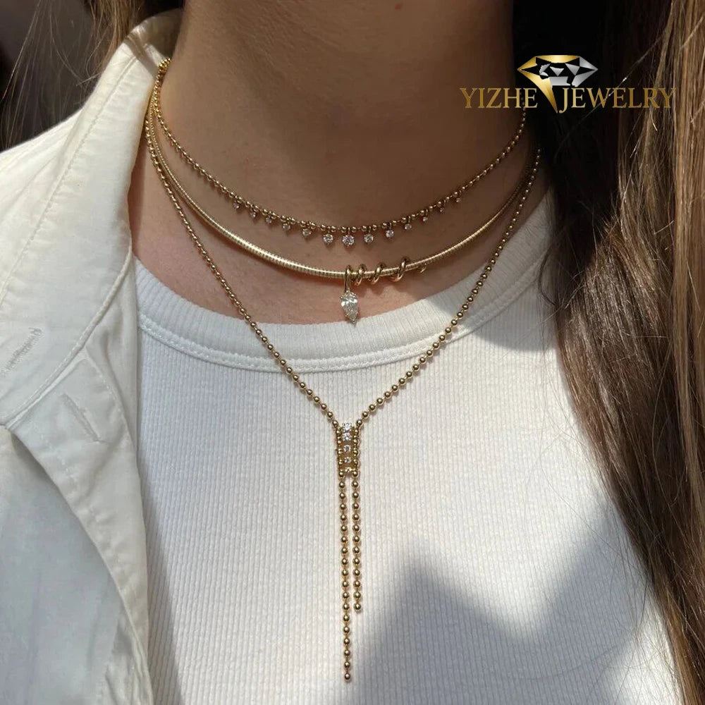 Cubic Zirconia Snake Chain Necklace