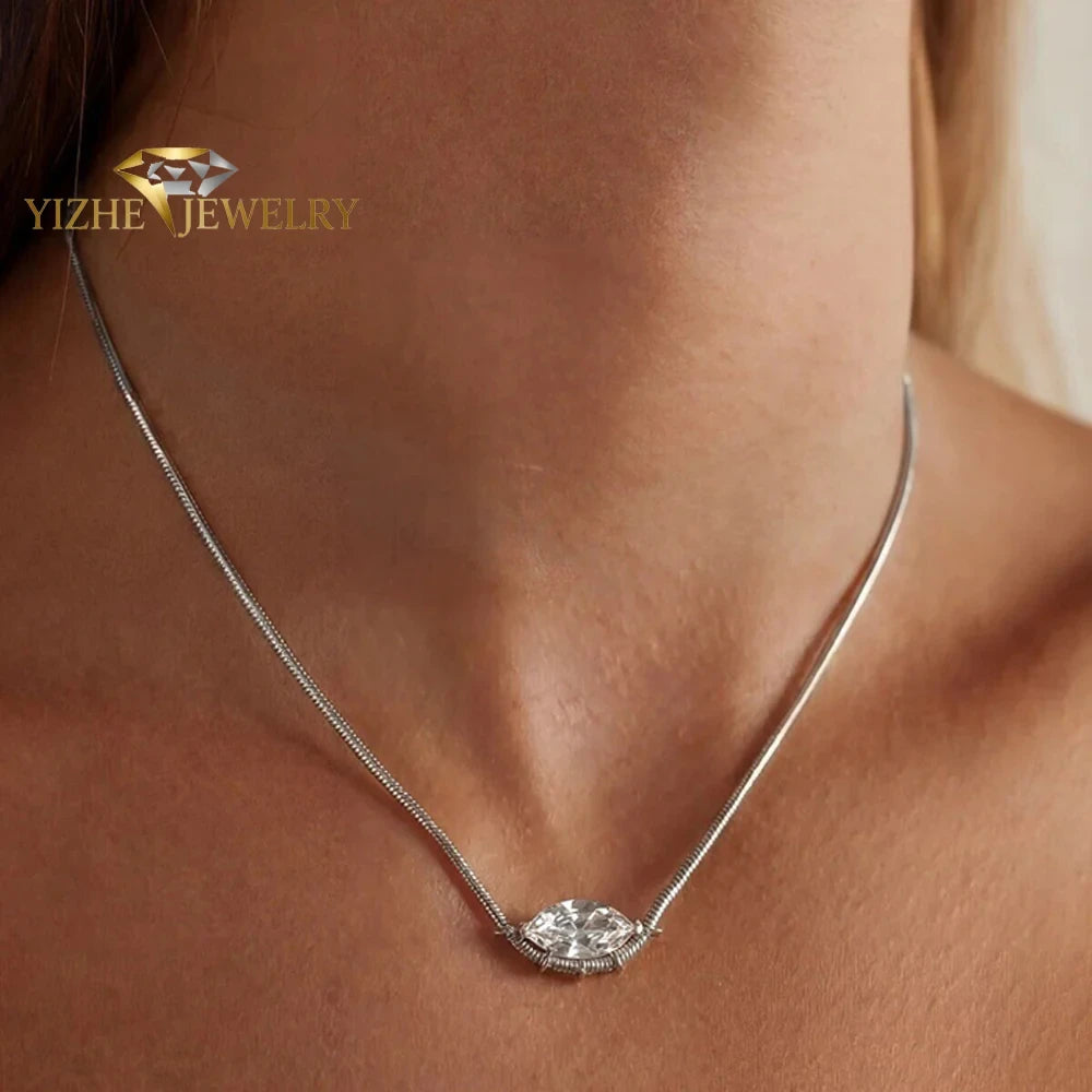 Cubic Zirconia Snake Chain Necklace