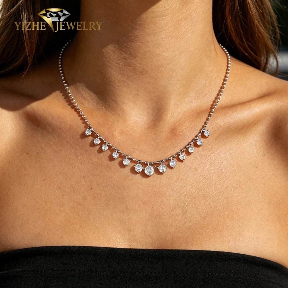 Cubic Zirconia Snake Chain Necklace