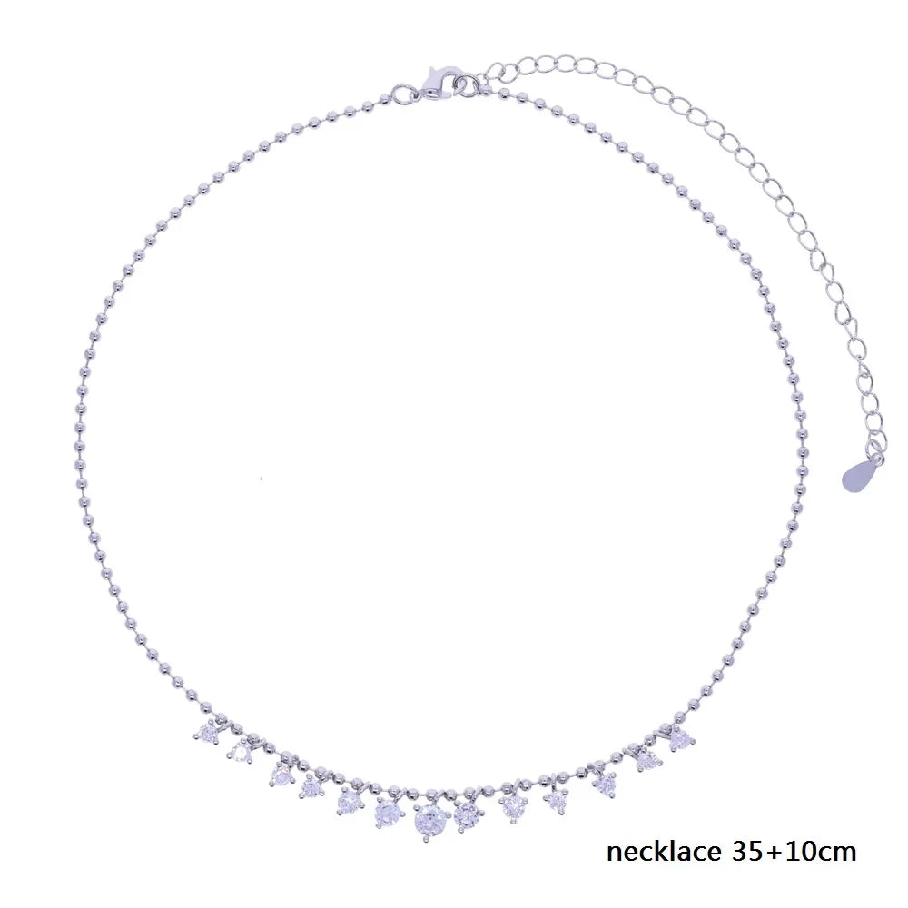 Cubic Zirconia Snake Chain Necklace