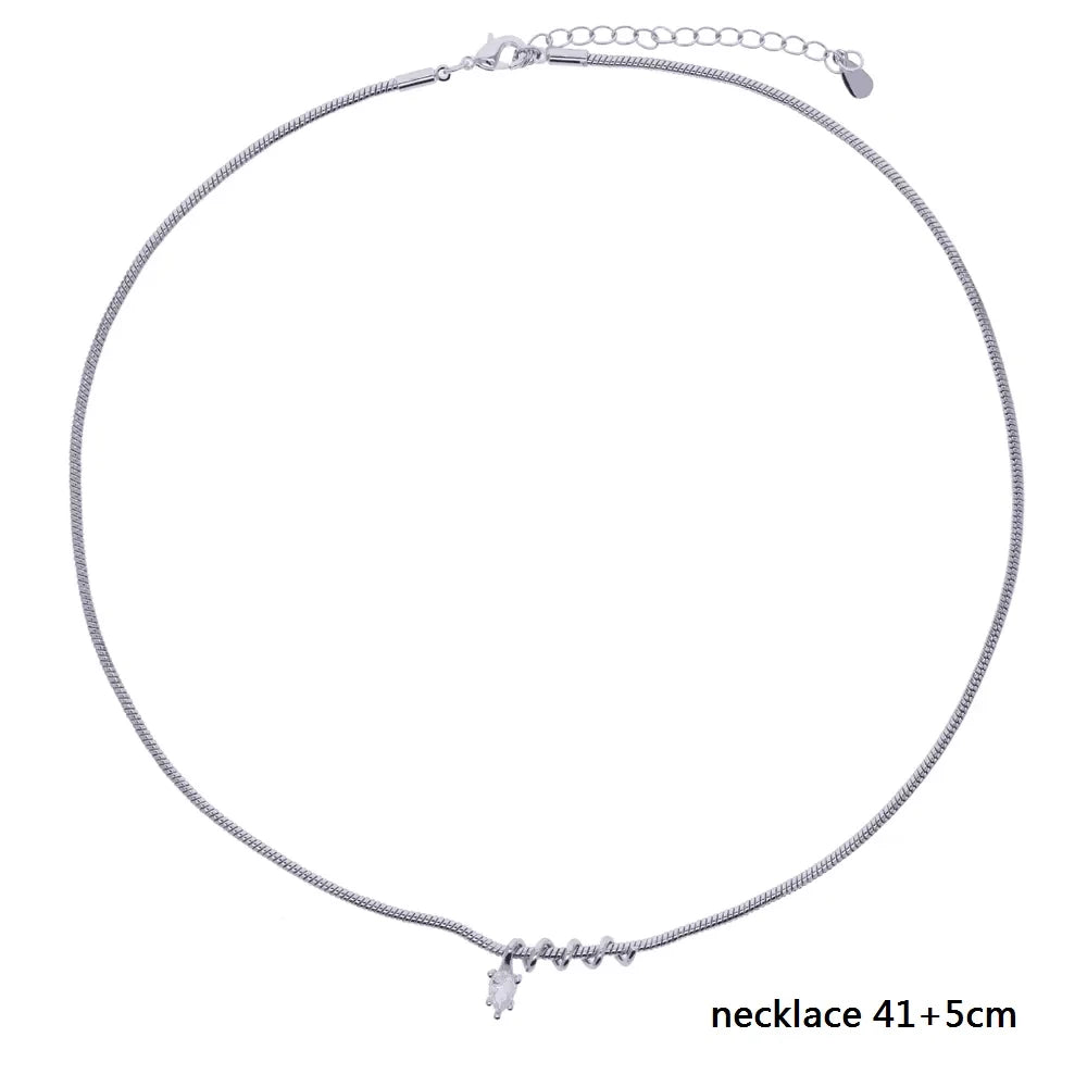 Cubic Zirconia Snake Chain Necklace