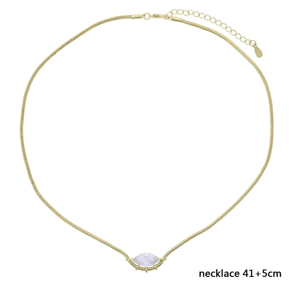 Cubic Zirconia Snake Chain Necklace