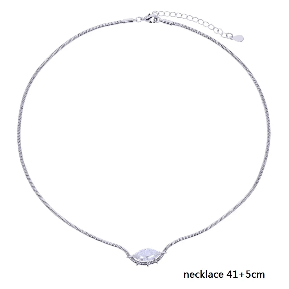 Cubic Zirconia Snake Chain Necklace