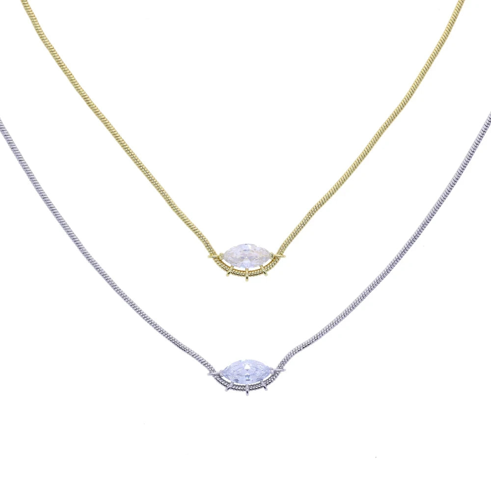 Cubic Zirconia Snake Chain Necklace