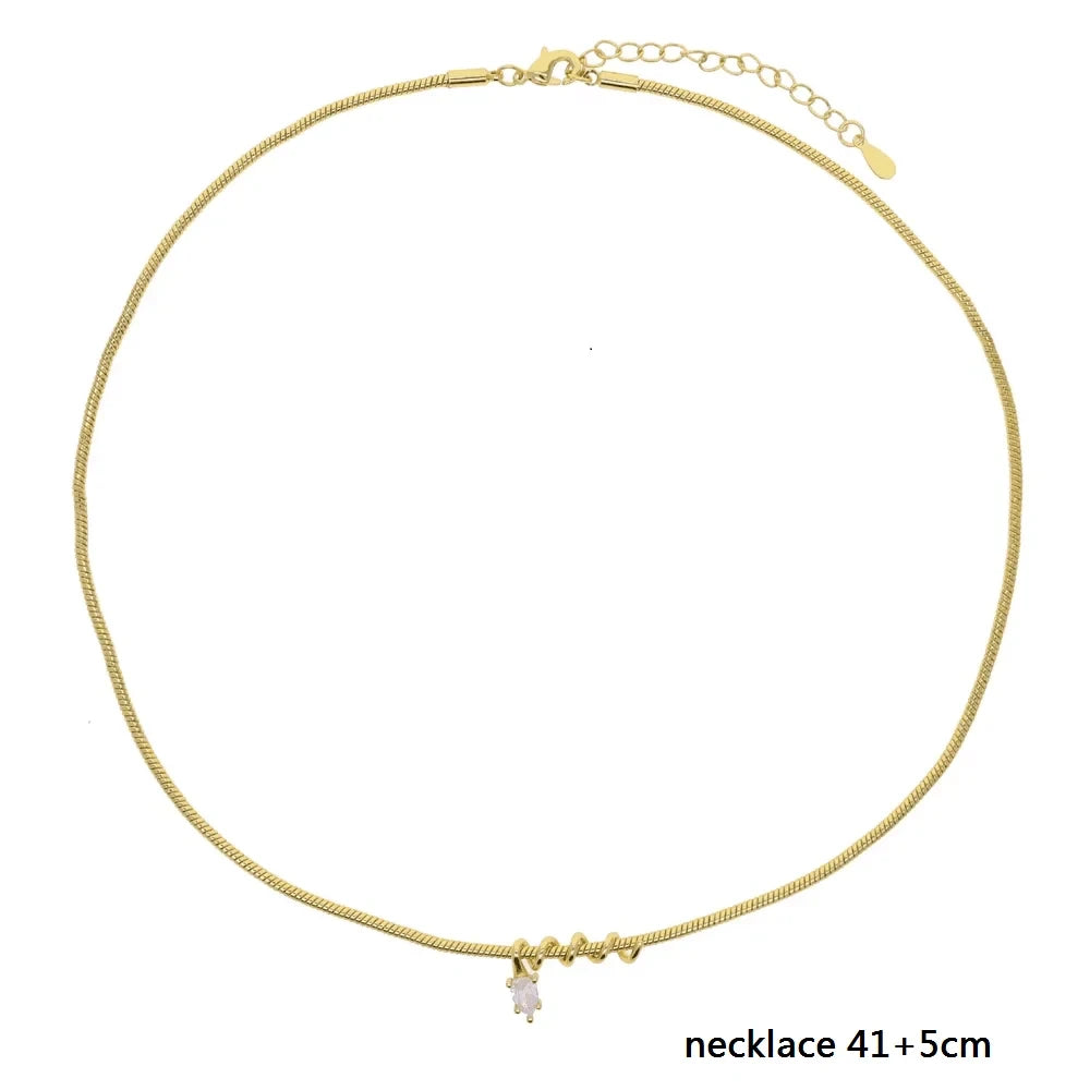 Cubic Zirconia Snake Chain Necklace