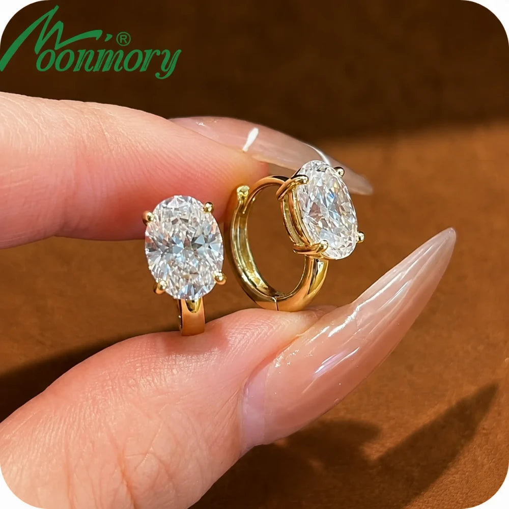 Gold Marquise Zirconia Hoop Earrings