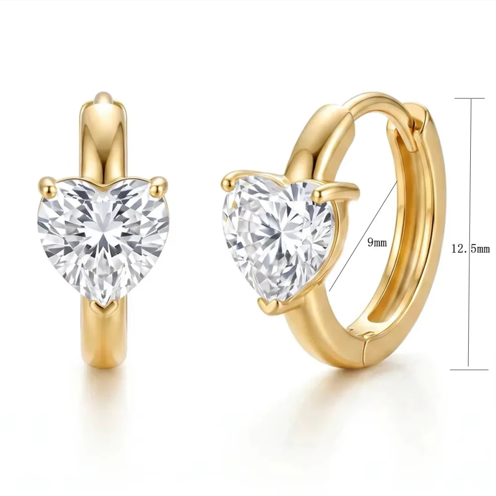 Gold Marquise Zirconia Hoop Earrings