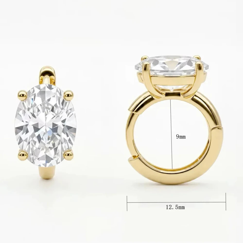 Gold Marquise Zirconia Hoop Earrings
