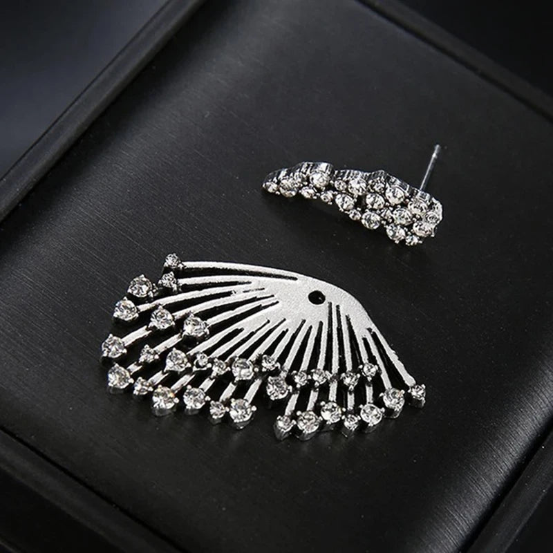 Wing Shape Cubic Zirconia Stud Earrings