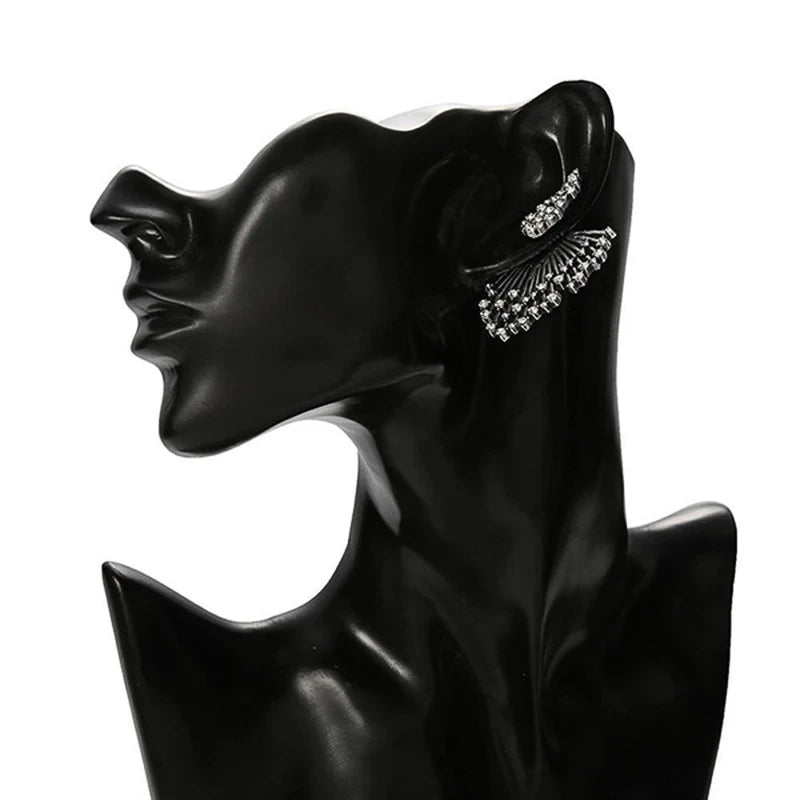 Wing Shape Cubic Zirconia Stud Earrings