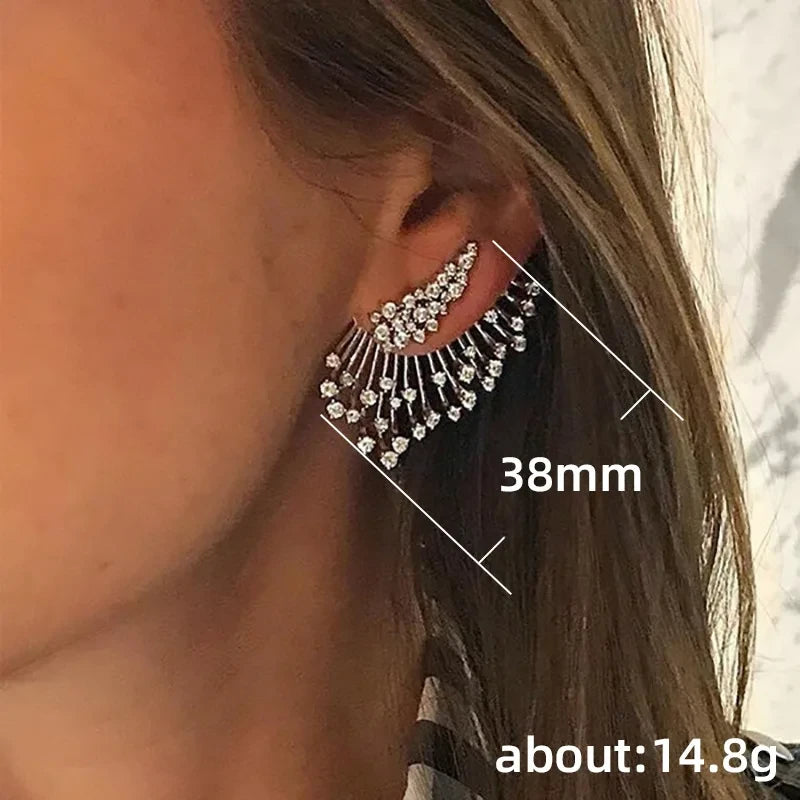 Wing Shape Cubic Zirconia Stud Earrings