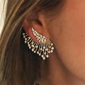 Wing Shape Cubic Zirconia Stud Earrings